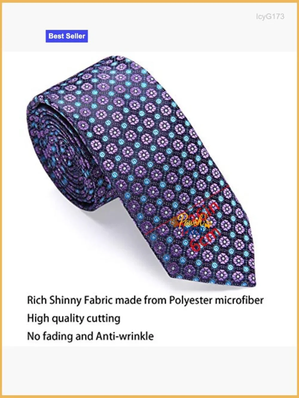 Skinny Neckties for Men, 2.35'' Wide Slim Ties, Pack of 6, Polyester
